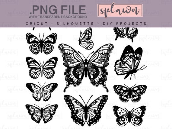 butterfly outlines png image, transparent background, circuit design, silhouette design, hand drawn, stencils, stamps,clip art,butterflies