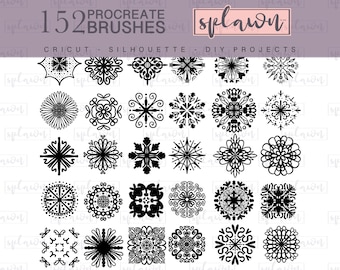 152 abstract mandala ornamental Procreate brushes,procreate stencil,procreate brush set,tattoo stencils,digital,procreate stamps,brush stamp