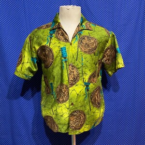 Vintage c. 1960’s Hawaiian coins shirt, medium