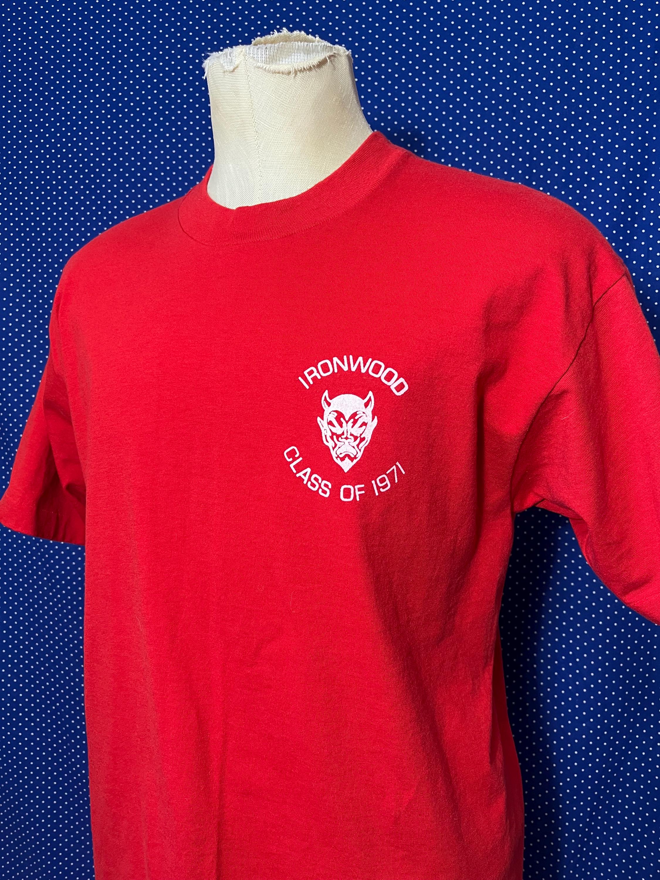 Vintage Early 1990's Ironwood, Michigan Red Devils Class Reunion T