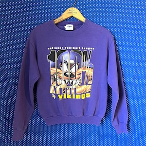 Kinder Vintage 1998 Minnesota Vikings Tasmanian Devil Pullover Crewneck Sweatshirt