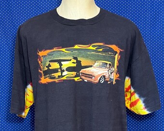 Vintage Late 1990's Looney Tunes Surfing T-shirt With Tie Dye