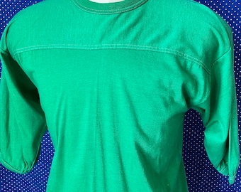 Blank vintage 1980’s green jersey style t-shirt, slim medium
