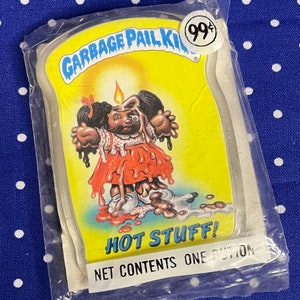 Vintage deadstock 1980’s Garbage Pail Kids pin back button, Hot Stuff!