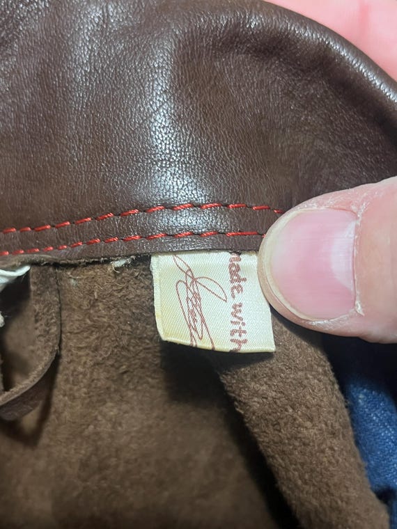 Vintage Mexican leather and denim jacket embroide… - image 15