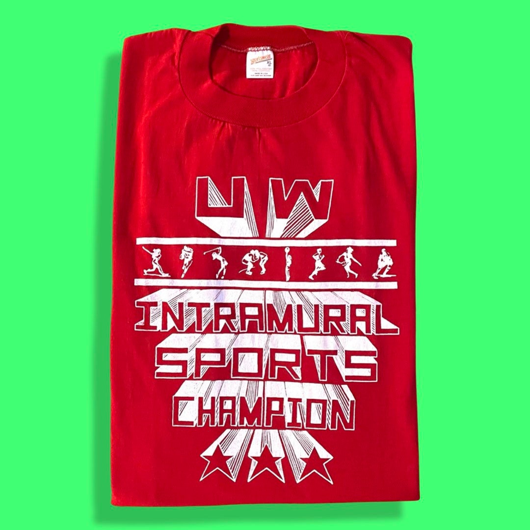 Vintage 1980s University of WI Intramural Sports Champion T shirt