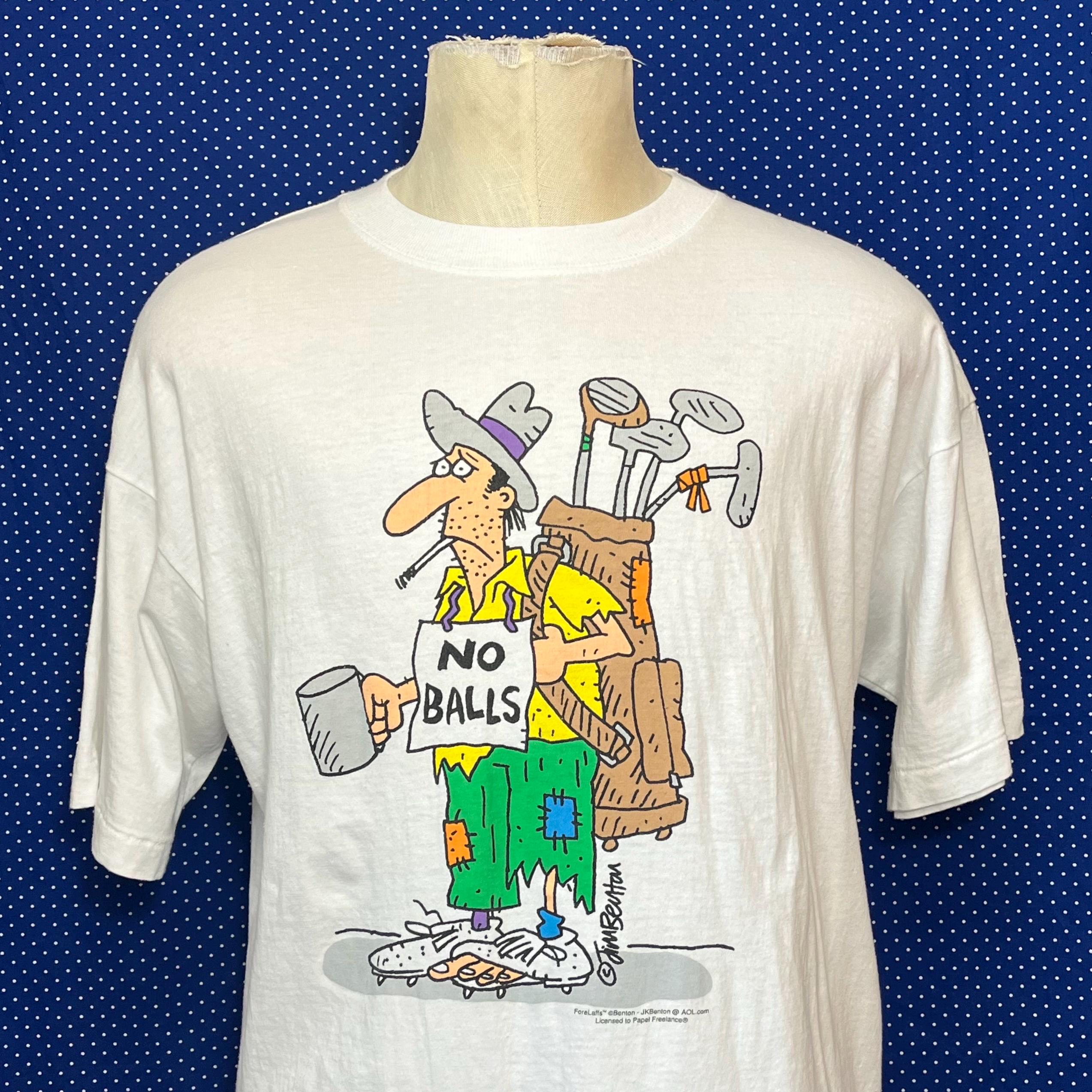 Vintage late 1990’s-Y2K funny crude golf shirt, XL
