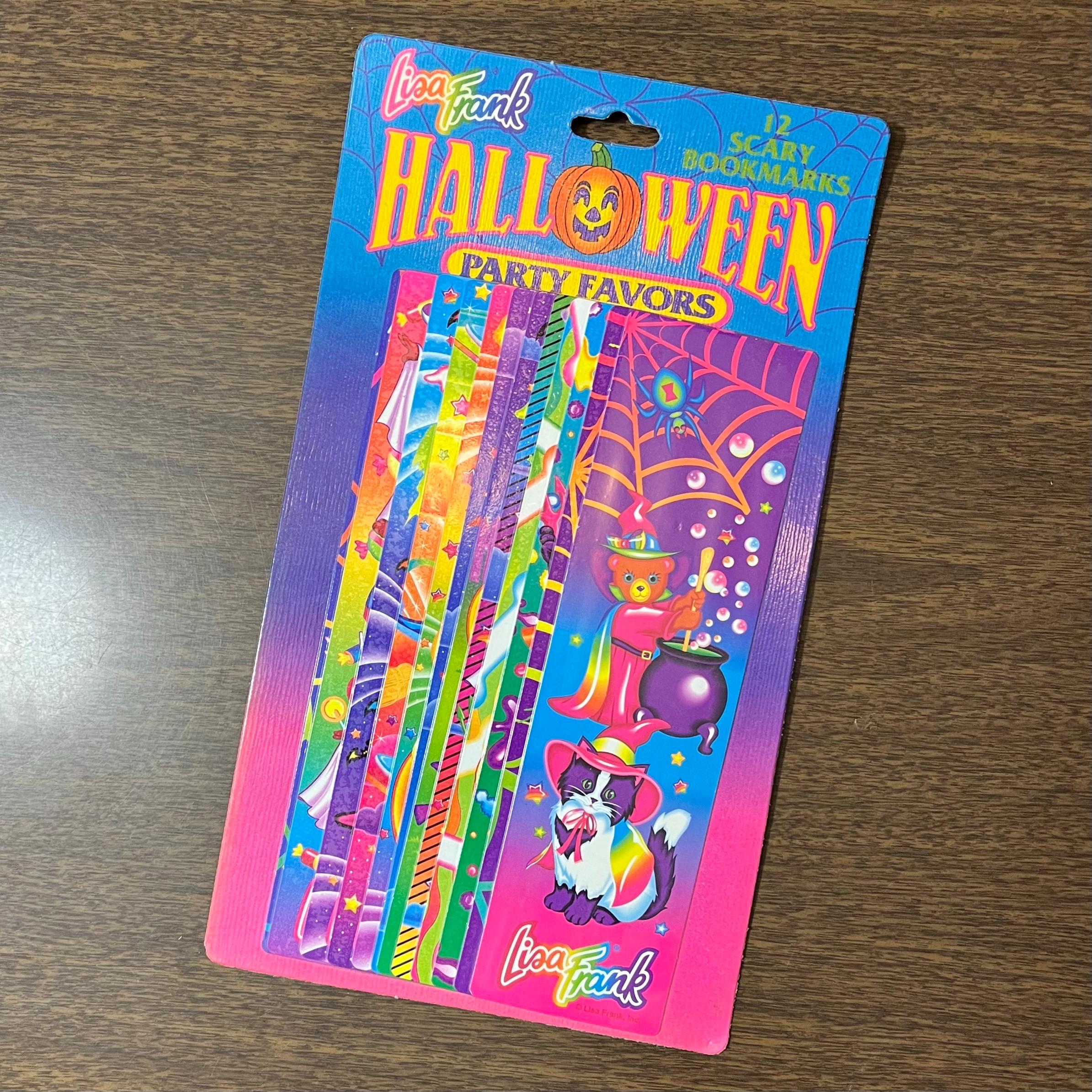 Vintage Lisa Frank Halloween Party Favors, 12 Scary Bookmarks, New