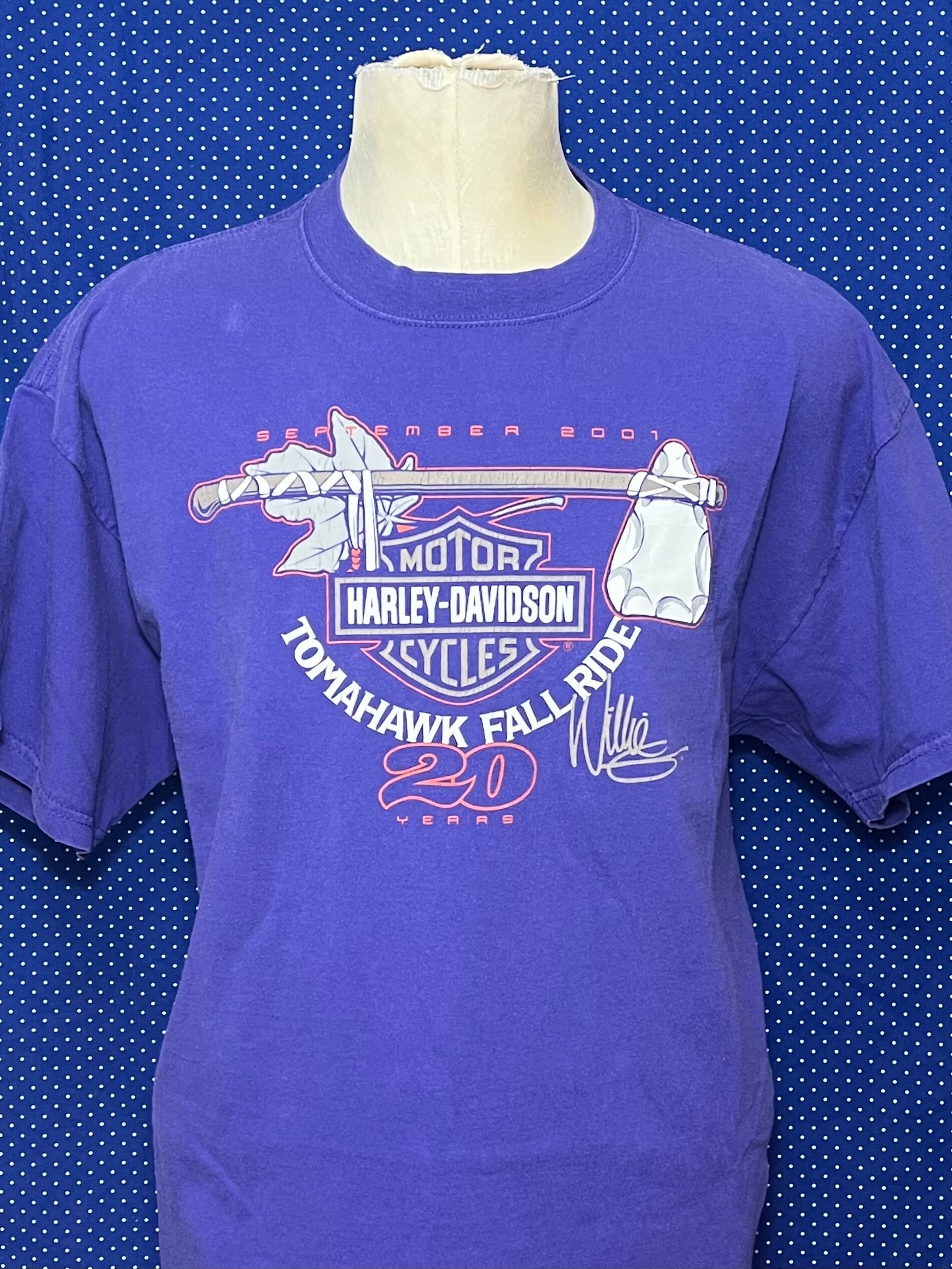 Vintage 2001 Harley Davidson Tomahawk Fall Ride T-shirt, XL Vintage 2001 Harley Davidson Tomahawk Fall Ride T-shirt, XL