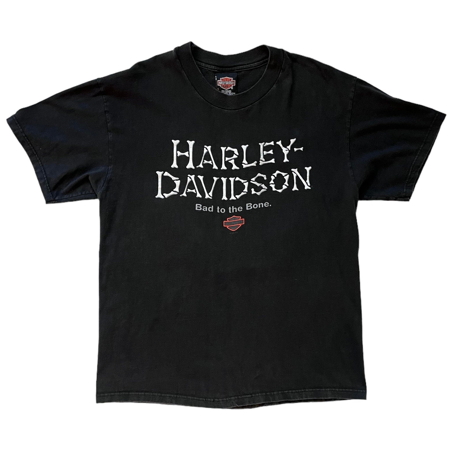 Vintage 1998 Harley Davidson Bad to the Bone T-shirt, Slim