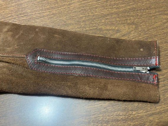 Vintage Mexican leather and denim jacket embroide… - image 7