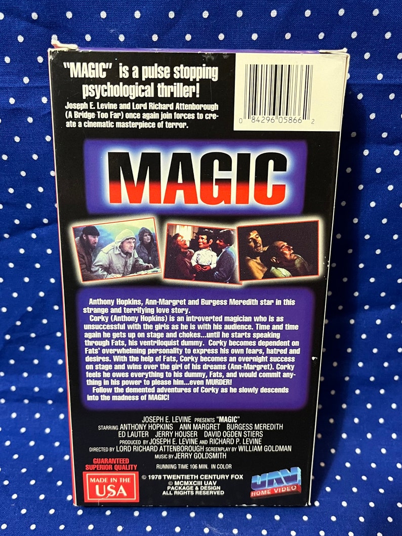 Magic 1978 horror VHS tape image 2