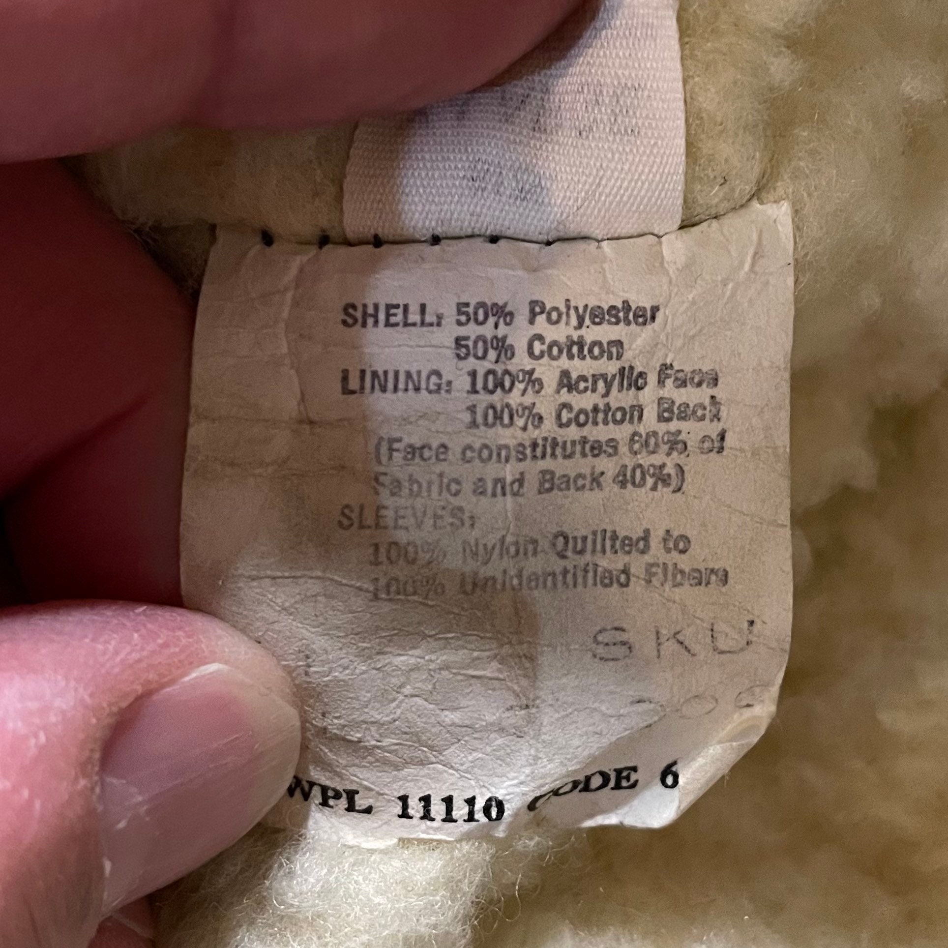 Vintage 1970's Sears Western Outdoor Wear Sherpa Lined