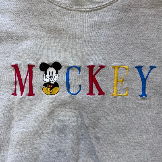 Distressed vintage 1990’s Mickey Mouse embroidere… - image 2