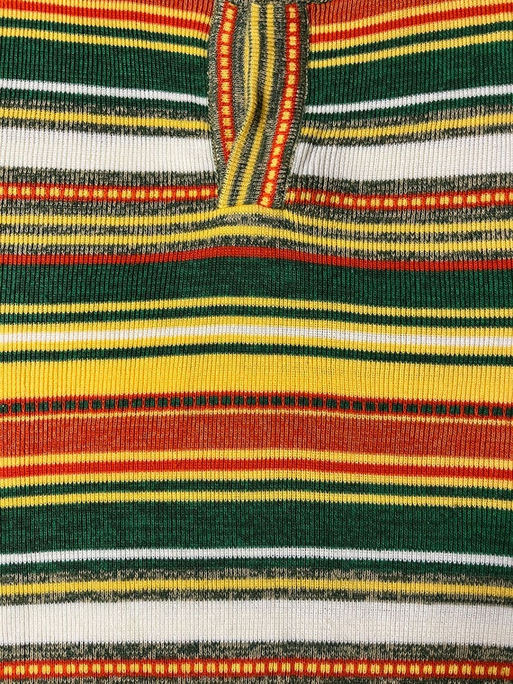 Vintage 1970’s colorful striped hippie knit shirt… - image 4