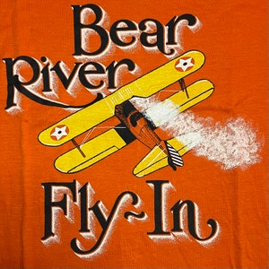 Soft & thin vintage 1970s-1980s Bear River Fly-In t-shirt, small image 3