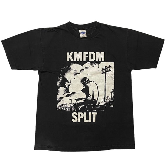 90s KMFDM ヴィンテージTシャツ XL Vintage Late 1990's KMFDM Split T-shirt, Slim Medium - Etsy