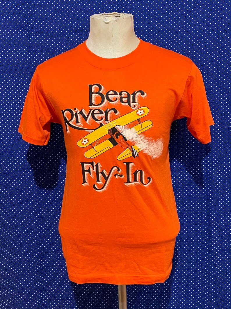 Soft & thin vintage 1970s-1980s Bear River Fly-In t-shirt, small image 2