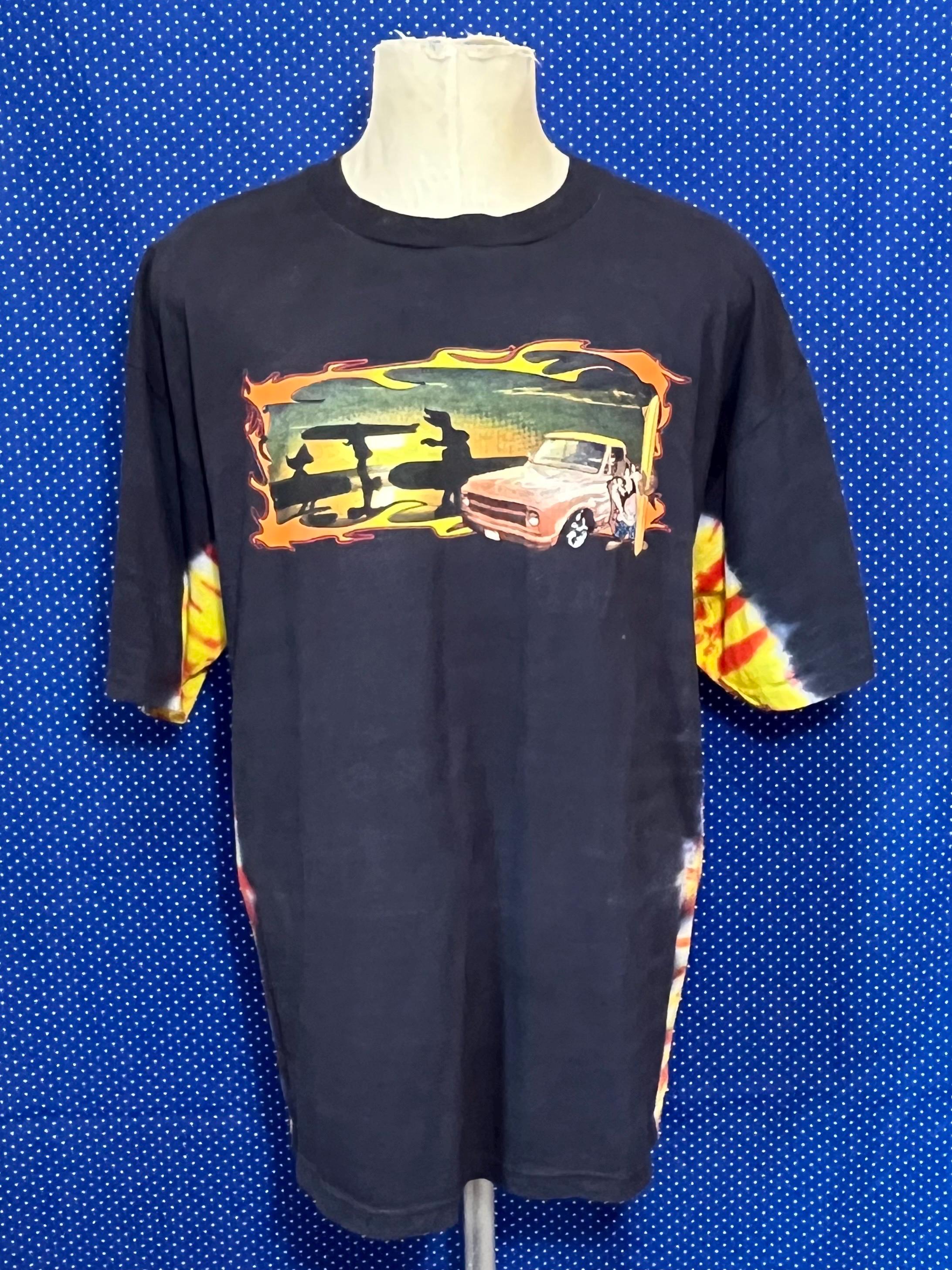 Vintage Late 1990's Looney Tunes Surfing T-shirt With Tie Dye