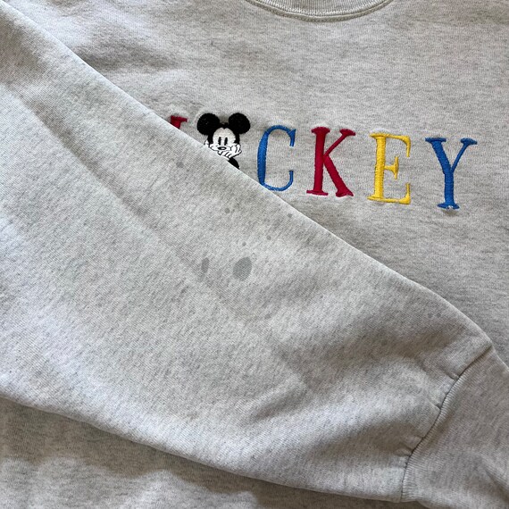 Distressed vintage 1990’s Mickey Mouse embroidere… - image 4