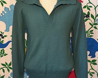 Vintage 1970’s shawl collar pullover sweater, slim medium