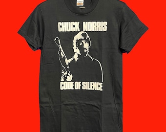 Vintage 1985 Chuck Norris Code Of Silence t-shirt, XS