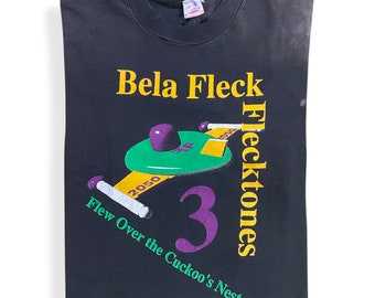 Thrashed out vintage 1993 Bela Fleck t-shirt, XL