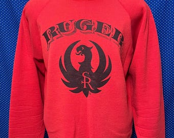 ヴィンテージ 1980年代 Ruger プルオーバー クルーネック スウェットシャツ、スリム Lサイズ