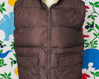 Vintage 1970’s-1980’s down filled puffer vest, roomy medium