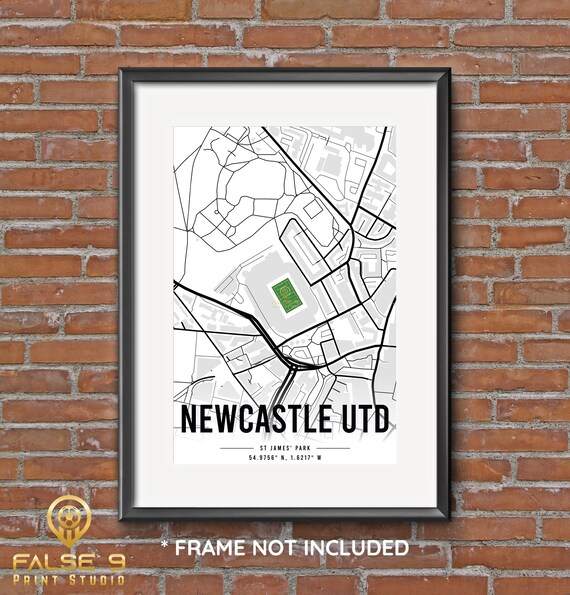 Newcastle United St James Park Map Location Print Free Postage Etsy