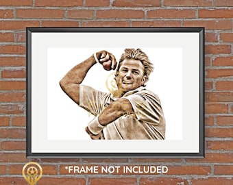 Shane Warne Australia Cricket Legend The Ashes Cricket World Cup Print Free Postage A4 A3