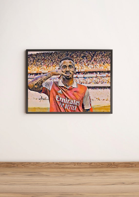 Gabriel Jesus Arsenal Fc Oil Painting Print Etsy