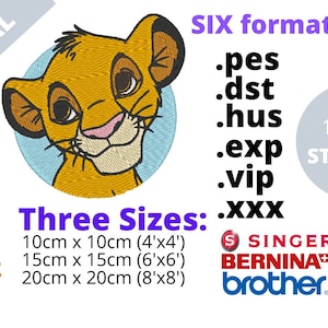 Simba Lion Digital Embroidery Lion King