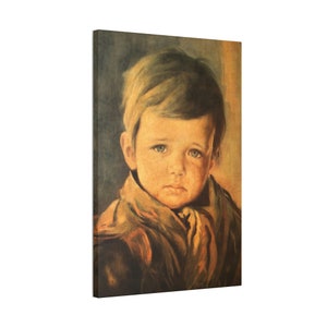 Famous Crying Boy Stretched Canvas Print (18x24 inch)