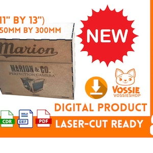 Large Carry Box with Lid Laser-Cut/CNC Digital Design | Svg, Dxf, Cdr, Pdf | 3mm Thickness | 50cm x 30cm (19.69 by 11.81 inches)