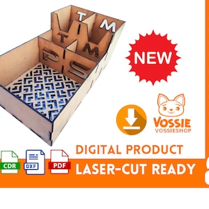 Large Serviette and Salt Pepper Holder Laser-Cut Digital Design | Svg, Dxf, Cdr, Pdf | 3mm Thickness | 50cm x 30cm (19.69 by 11.81 inches)