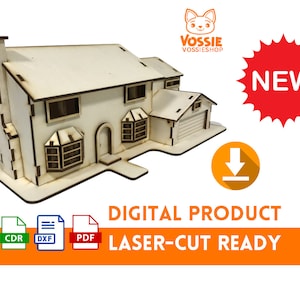 TV Series House Laser-Cut Digital Design | Svg, Dxf, Cdr, Pdf | 3mm Thickness | 50cm x 30cm Page
