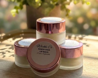 North Star Lip Balm | Cocoa Butter, Sweet Almond Oil, Rose Gold Jar