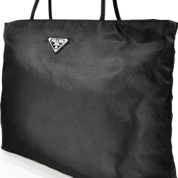 Prada Black Tessuto Nylon Vela Tote Bag