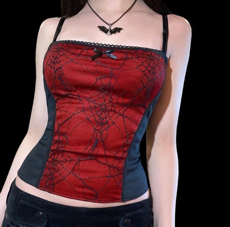 Gothic Grunge Top Goth Crop Camis 