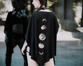 Women 39 s T-shirt Gothic Punk Black Cloak Tops Costume Clothes Halloween Shawl Dress Streetwear Harajuku Korean Fashion E-Girl