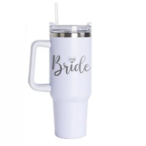 Bride Engraved 40oz Tumbler with Handle