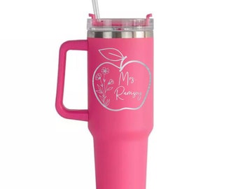 Personalized Teacher Laser Engraved 40oz Tumbler with Handle