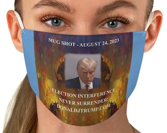 Trump "Mug Shot" Mask by Trumpster.net • TRUMP Mask • MAGA Lightweight Polyester Mask • Deplorable Mask • Face Mask • Marginal Protection