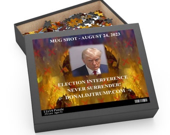 Trump "Mug Shot" Puzzle by Trumpster.net • MAGA 3-Sizes Game Fun Gift • Deplorable Puzzle • TEE Party Jigsaw • Trump Family Young Adults