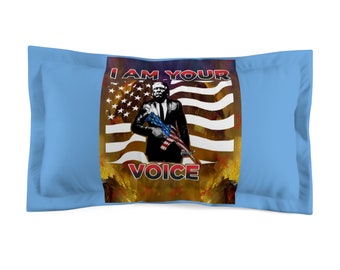 Trump "I Am Your Voice" Pillow by Trumpster.net • 2-Size MAGA Sham • Deplorable Bed Pillow • TEE Sofa Sham • Trump President • Trump 2024