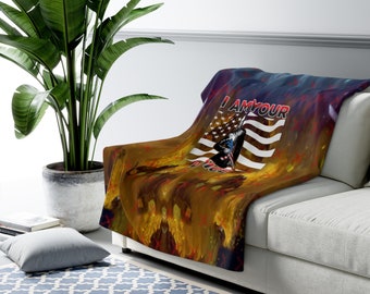 Trump "I Am Your Voice" Blanket by Trumpster.net • 2-Size MAGA Fleece Blanket • Deplorable Bed Blanket • TEE Sofa Blanket • Trump President