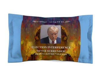 Trump "Mug Shot" Pillow by Trumpster.net • 2-Size MAGA Sham • Deplorable Bed Pillow • TEE Sofa Sham • Trump President • Trump 2024