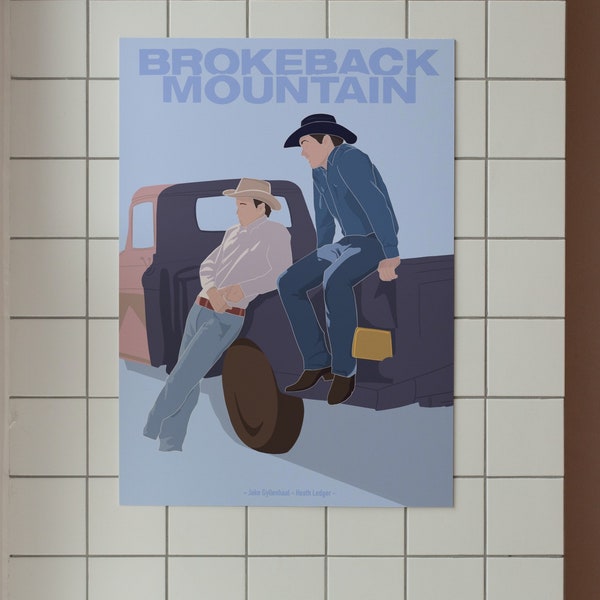 Brokeback Mountain, Film Poster, Digital Download, Minimalistic retro Poster, Original Artwork, Large Printable Artwork