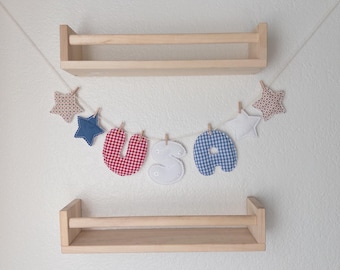 Guirnalda de tela de EE. UU., decoración para el Día de los Caídos y el 4 de julio, letras de tela patrióticas rojas, blancas y azules, guirnalda, adorno de pared.